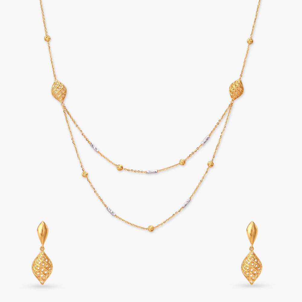 Leaf Muse Gold Necklace Set