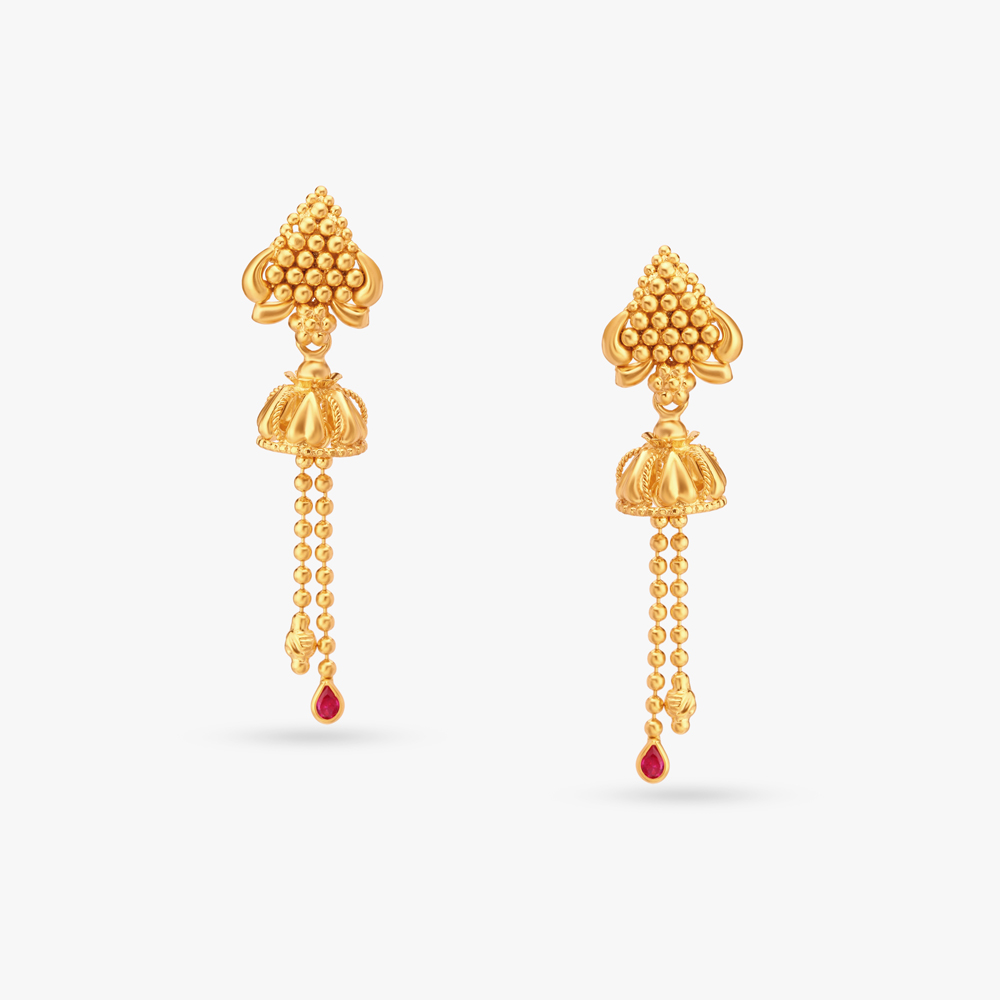 Retro Gold Jhumka Earrings