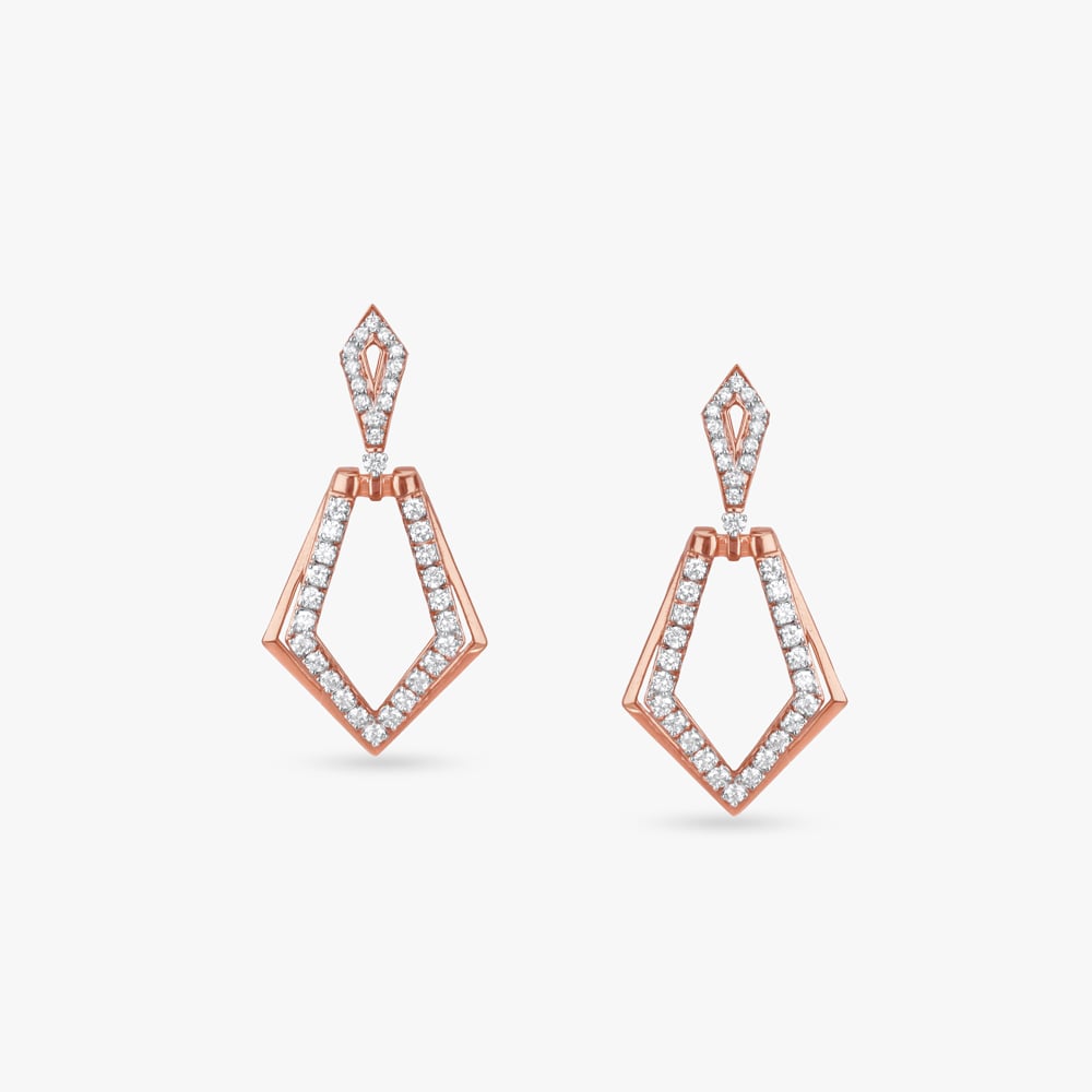 Versatile Hexa Diamond Drop Earrings