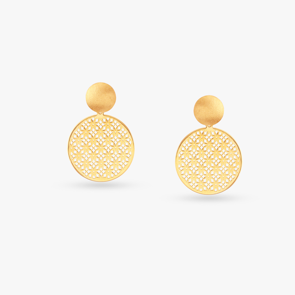 Disc Gold Drop Earrings