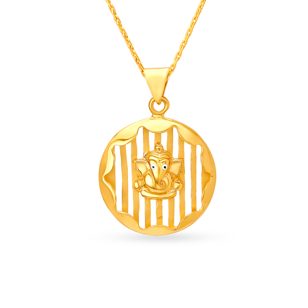 Artistic Divine Religious Lord Ganesha Gold Pendant