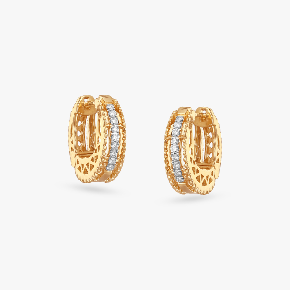 Lattice Luxe Diamond Hoop Earrings