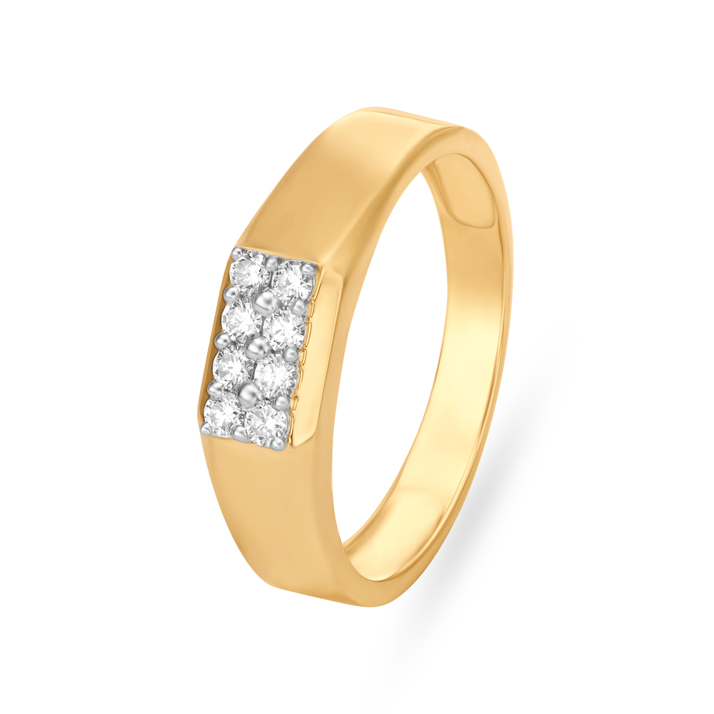 Stunning Sleek Gold and Diamond Finger Ring for men