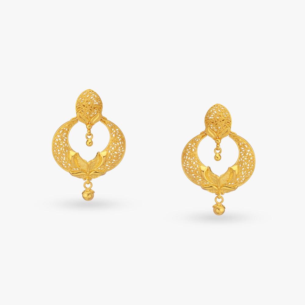 Filigree Gold Drop Earrings