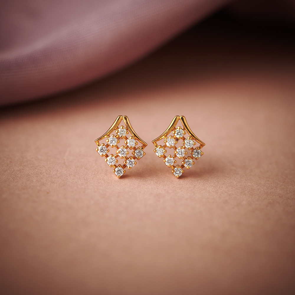 Dazzling Array Diamond Stud Earrings