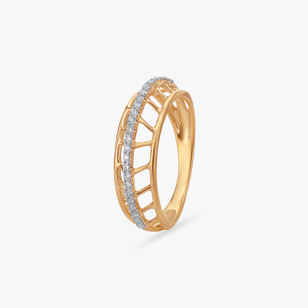 Geometric Lace Diamond Ring