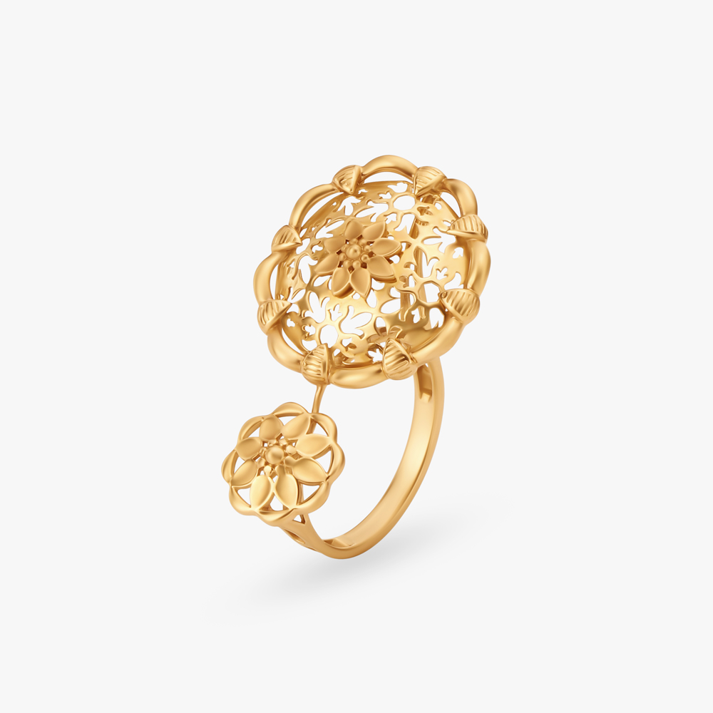 Ornate Floral Jaali Finger Ring