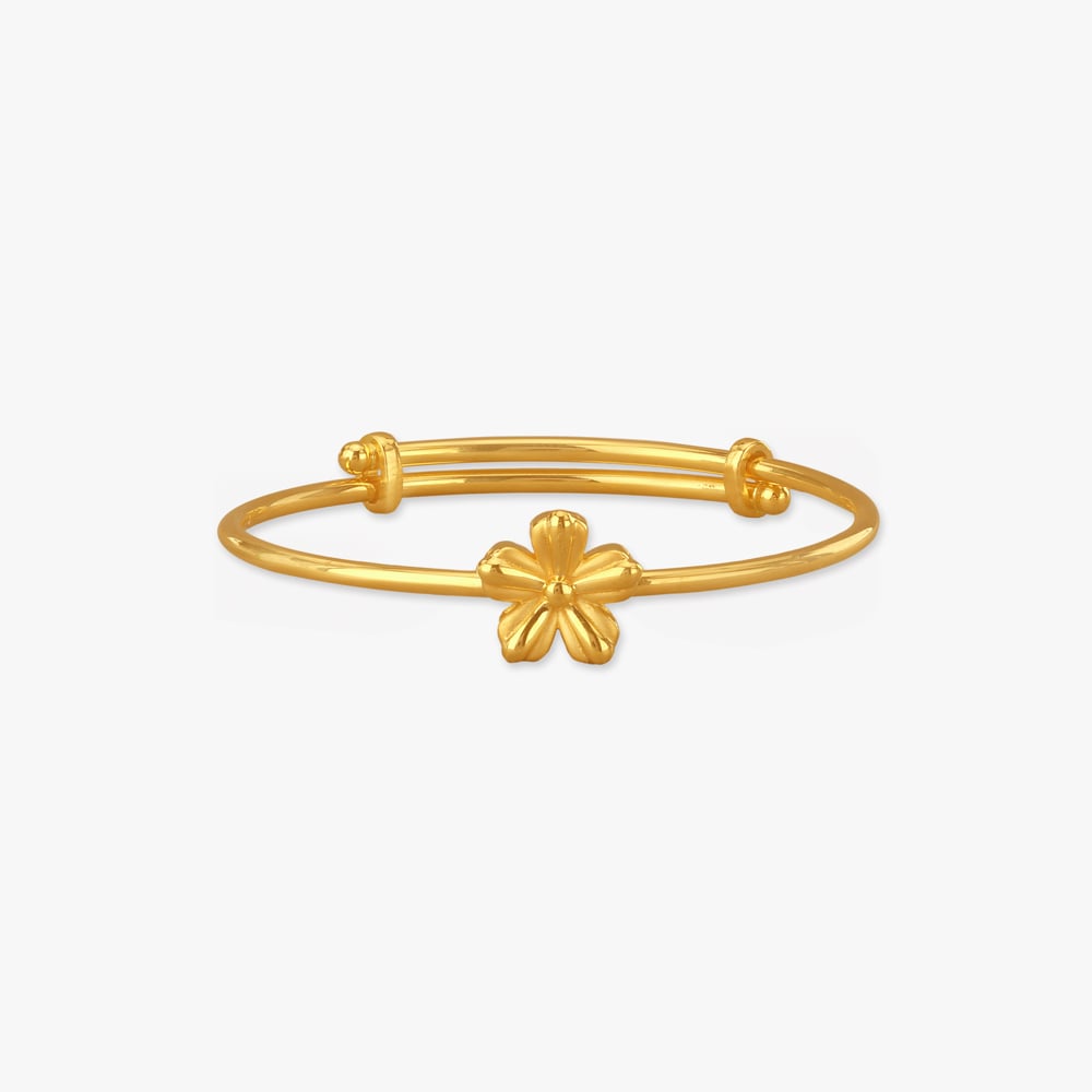 Little Flower Gold Bangle for Kids