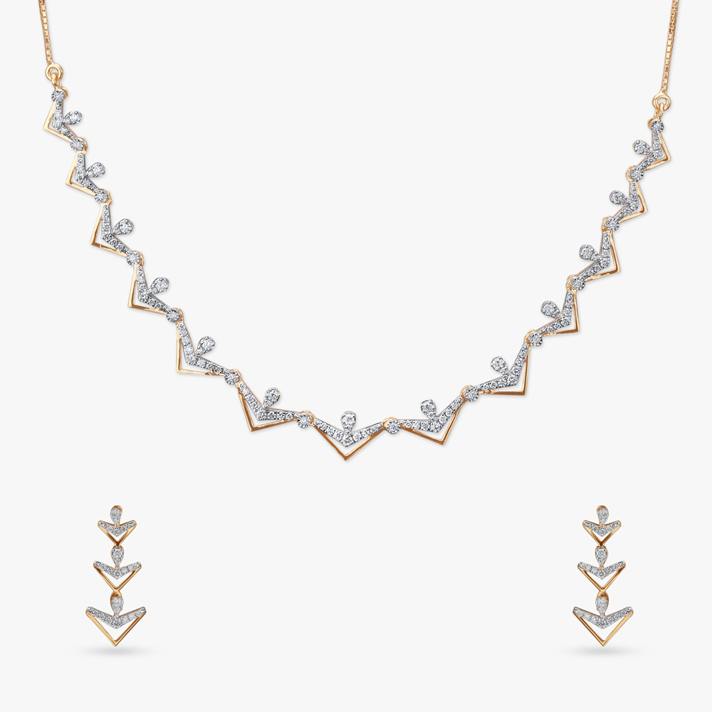 Chevron Chic Diamond Necklace Set