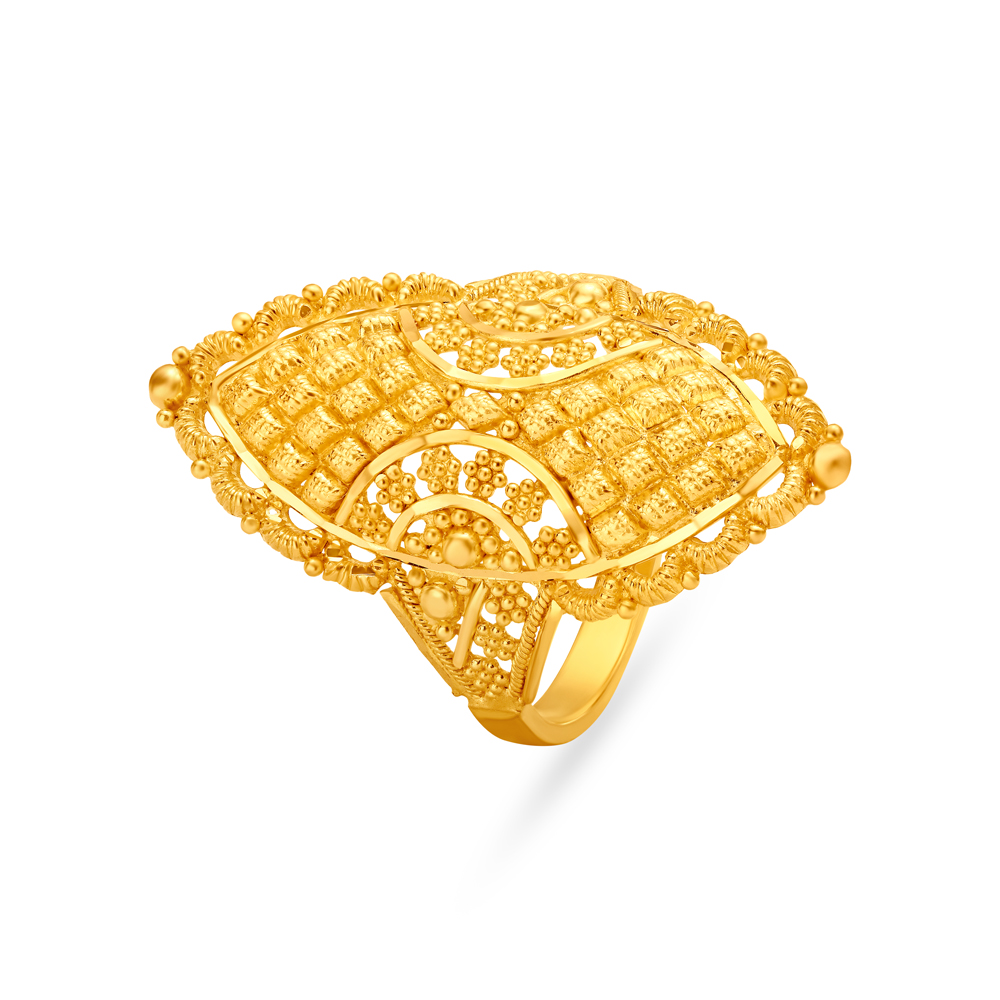 Royal Jali Work Gold Finger Ring