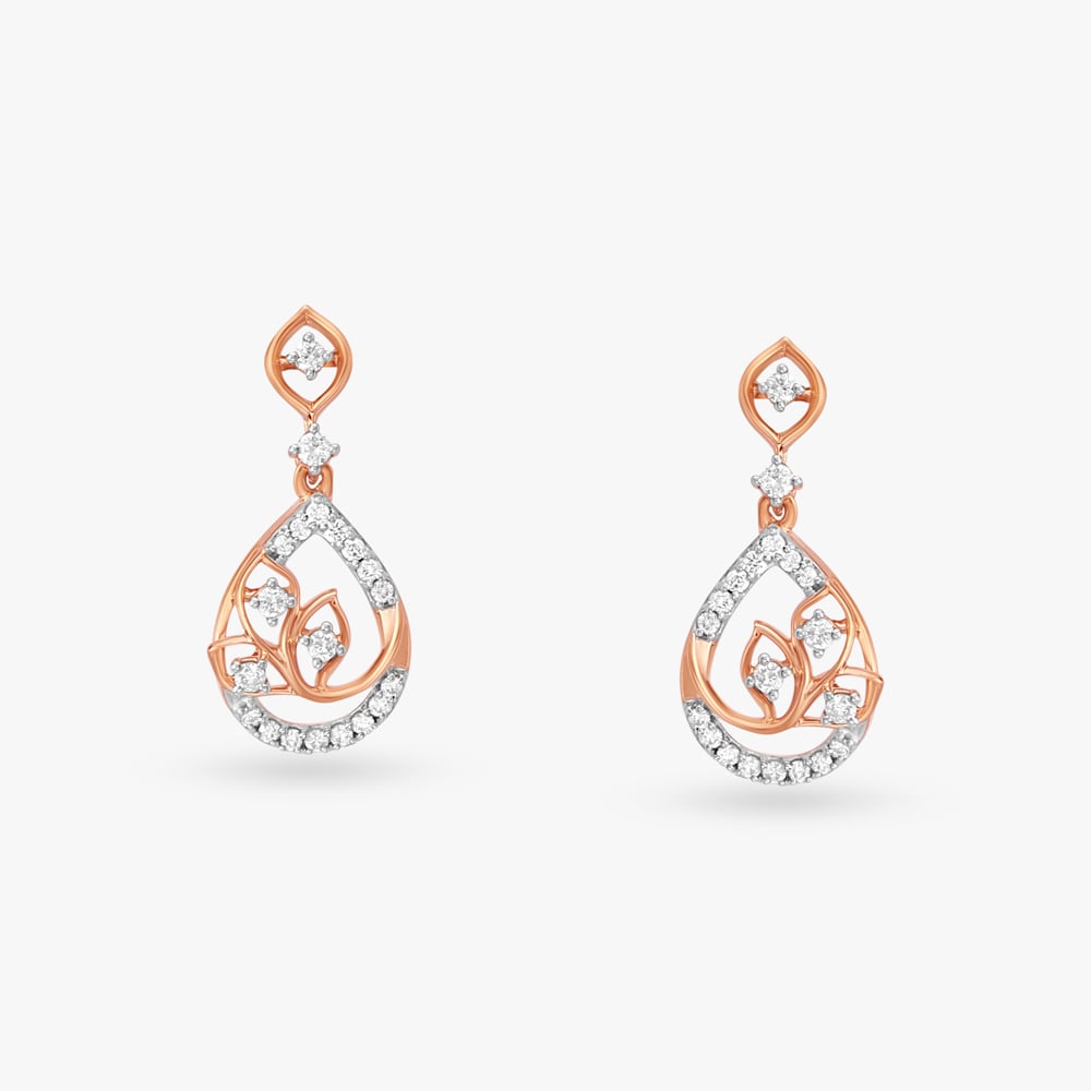 Whisper Petals Diamond Drop Earrings