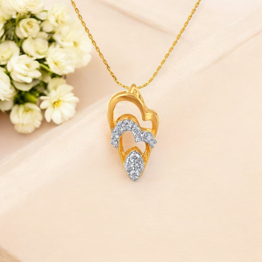 Heart Frame Diamond Pendant
