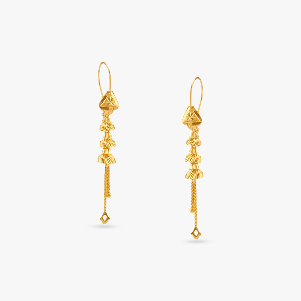 Graceful Flow Gold Hoop Earrings