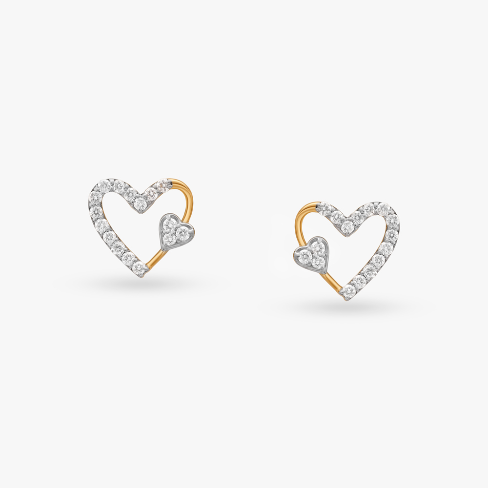 Charming Hearts Diamond Stud Earrings