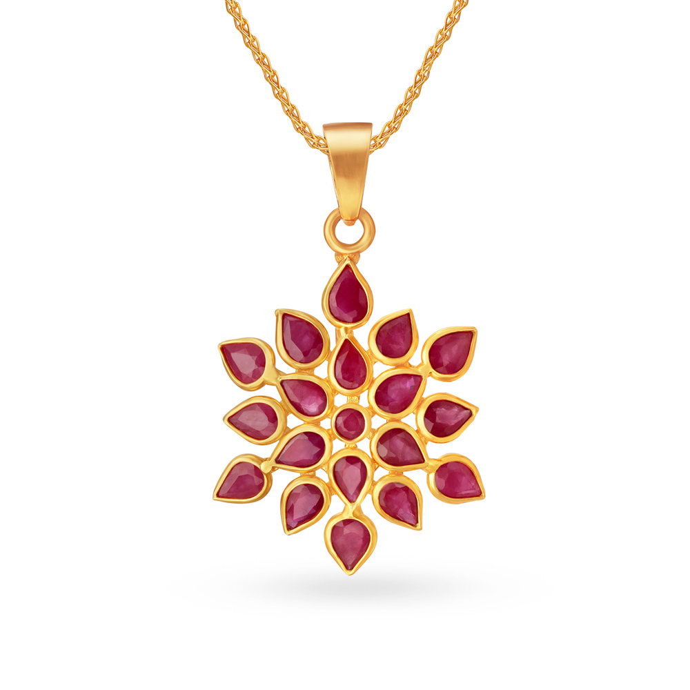 Dazzling Dahlia Ruby Pendant