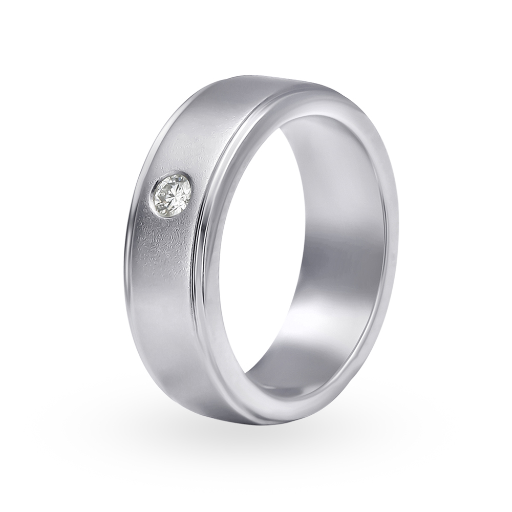Handsome 950 Pure Platinum And Diamond Finger Ring
