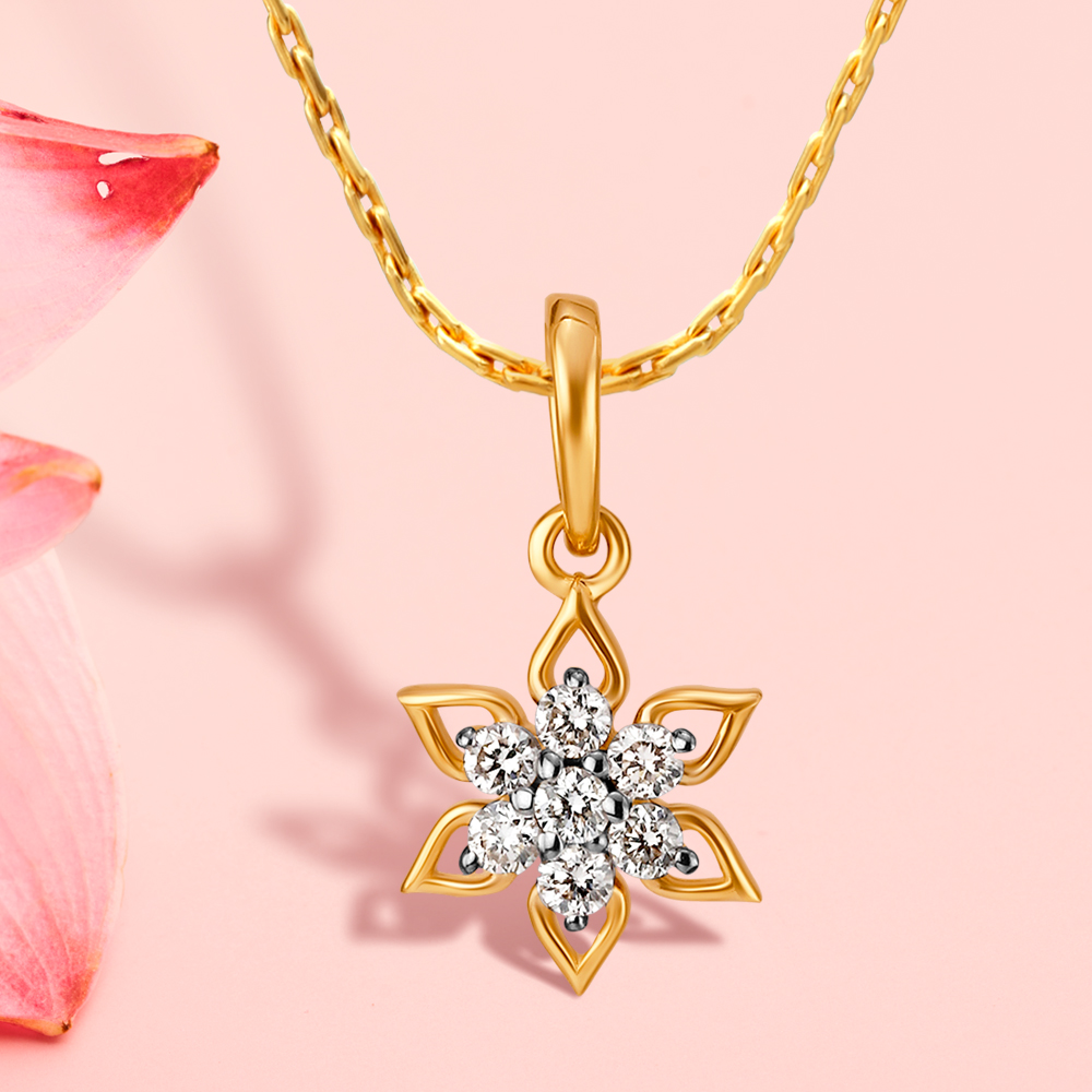 Splendid Floral Diamond Pendant