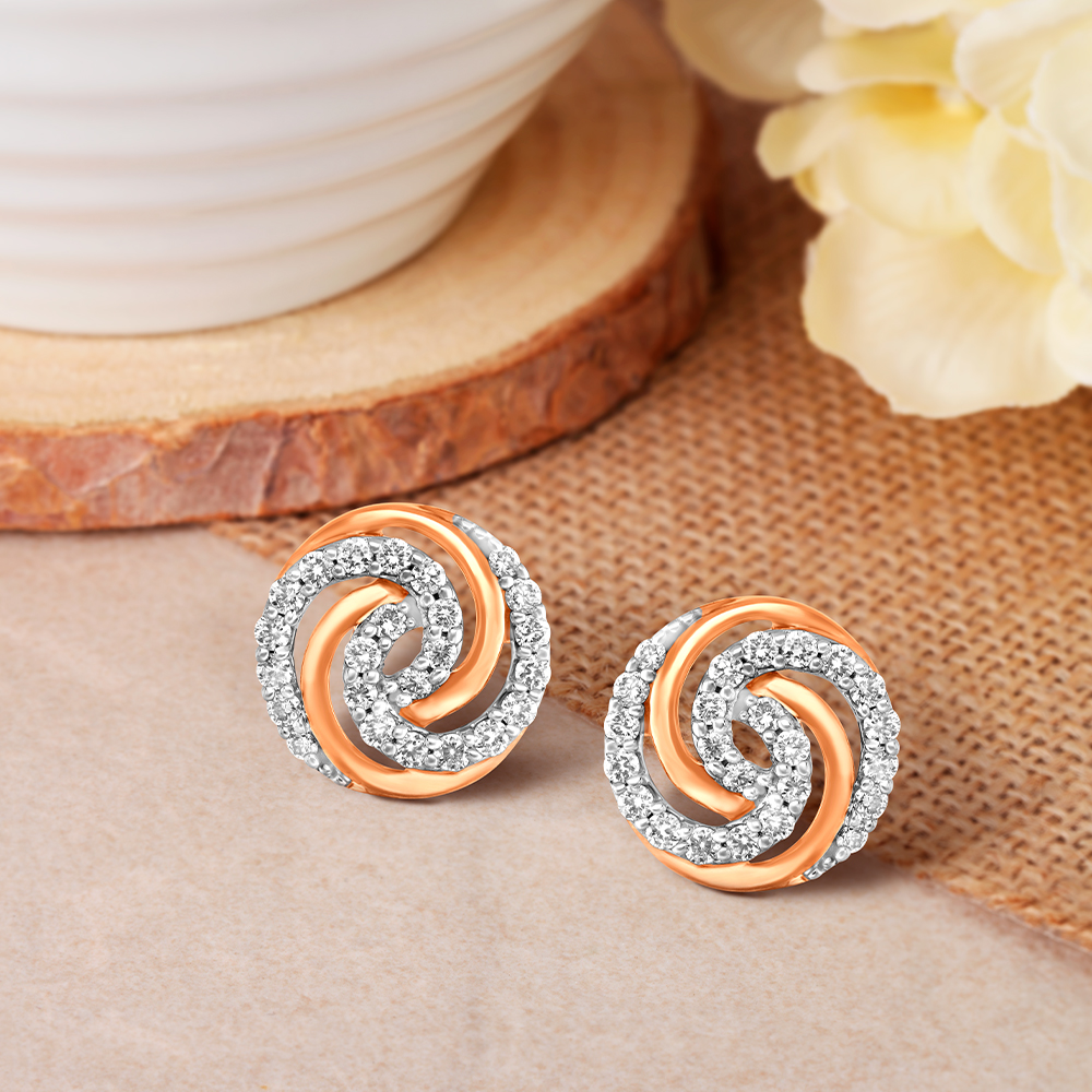 Infinity Spin Diamond Stud Earrings