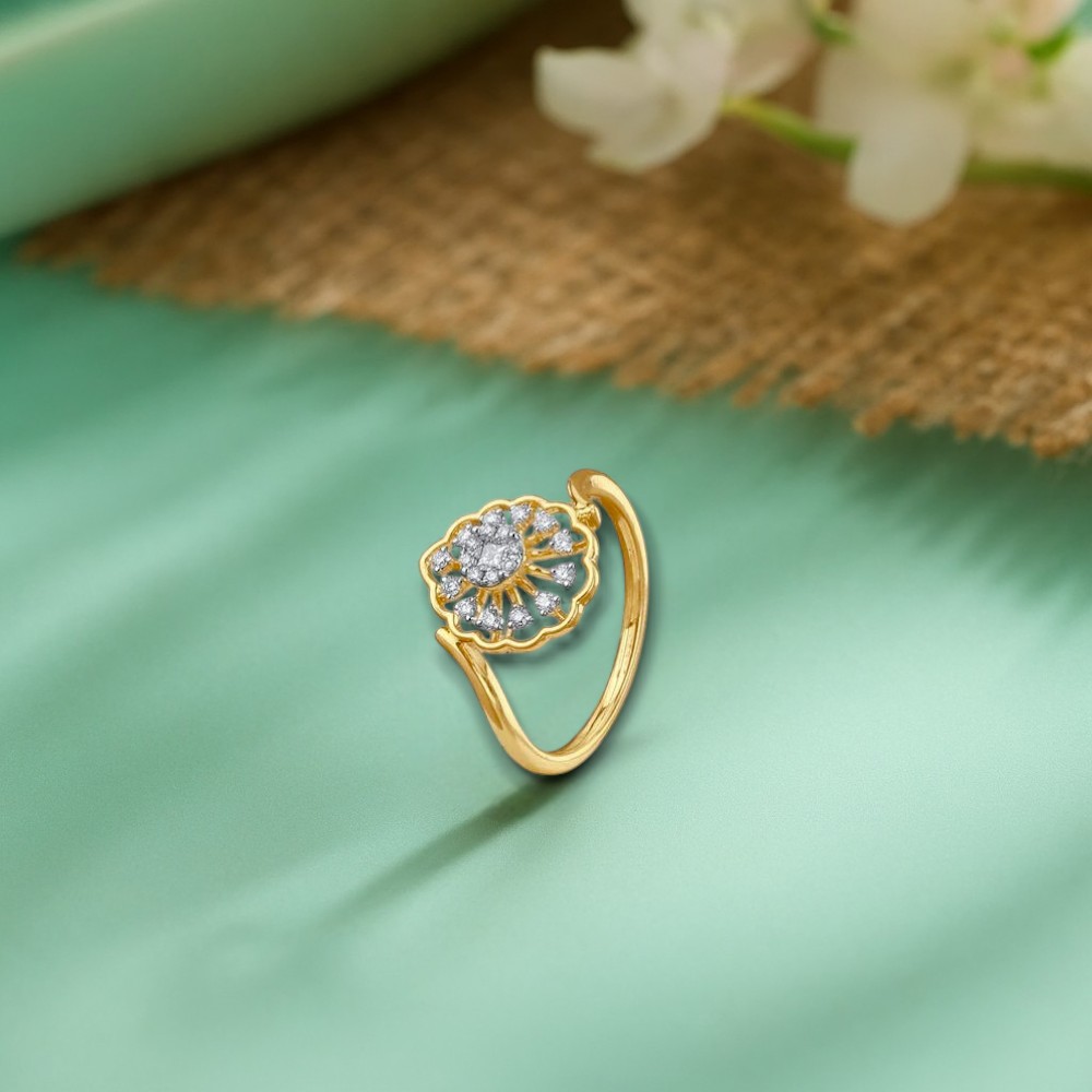 Radiant Floral Diamond Ring