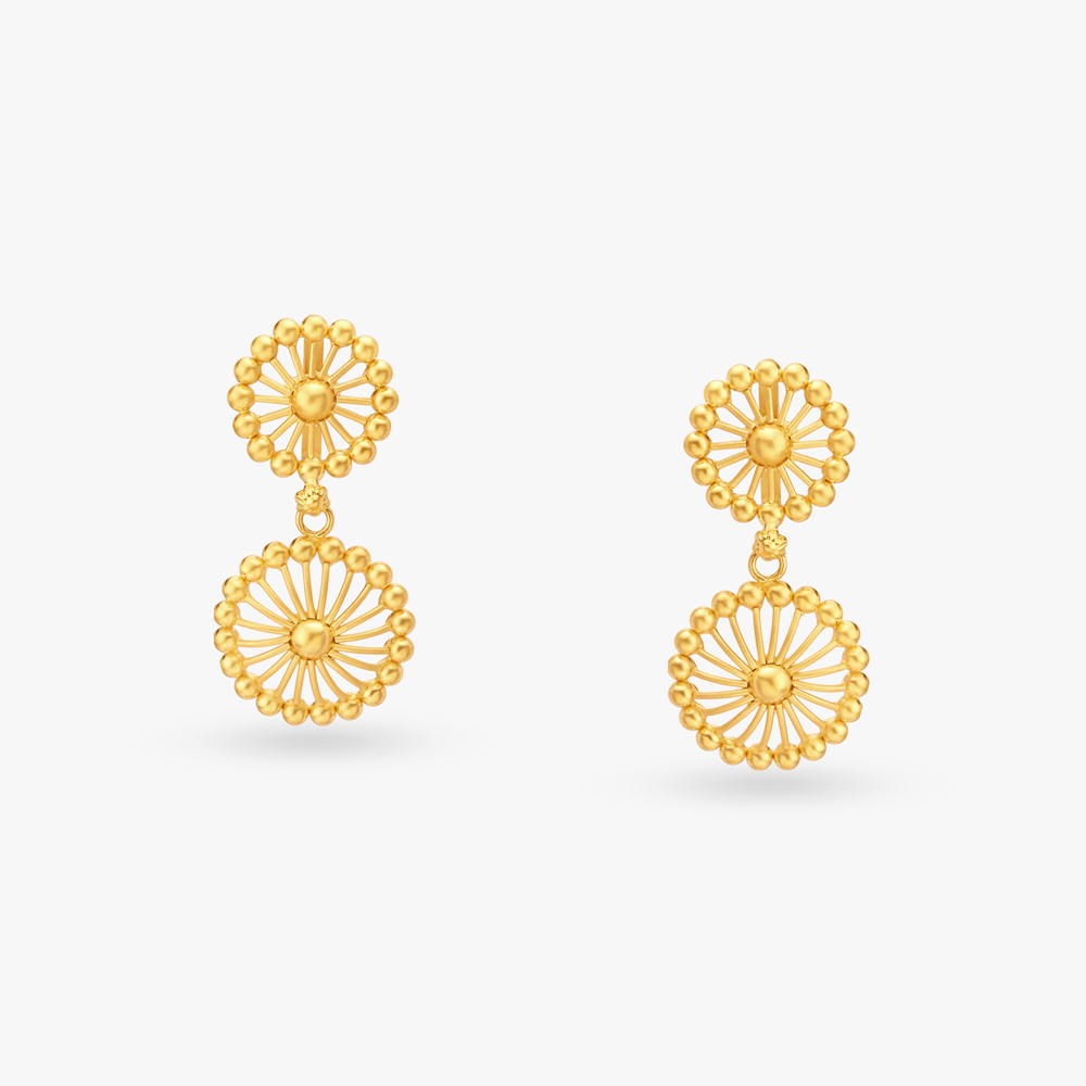 Circular Gold Drop Earrings