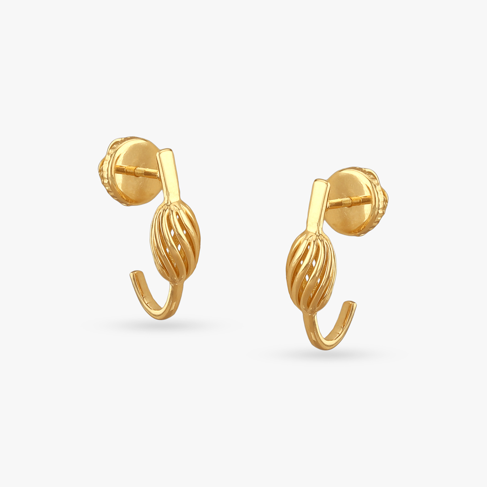Oval Twist Gold Hoop Earrings