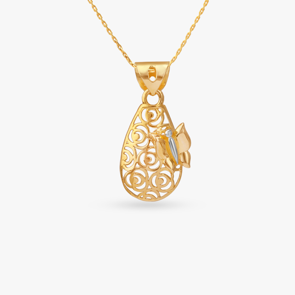 Enchanted Flight Gold Pendant