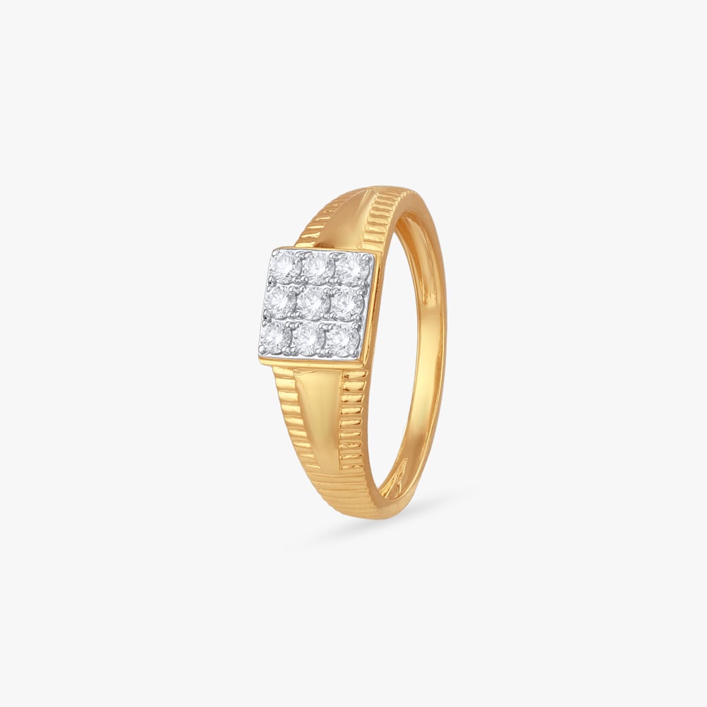 Textured Radiance Diamond Finger Ring for Men
