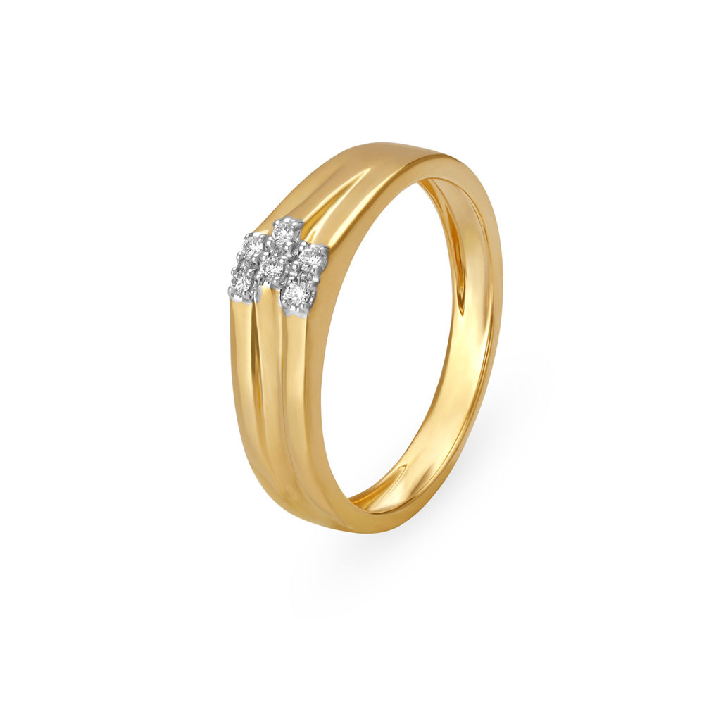 Recherche 18 Karat Yellow Gold And Diamond Finger Ring