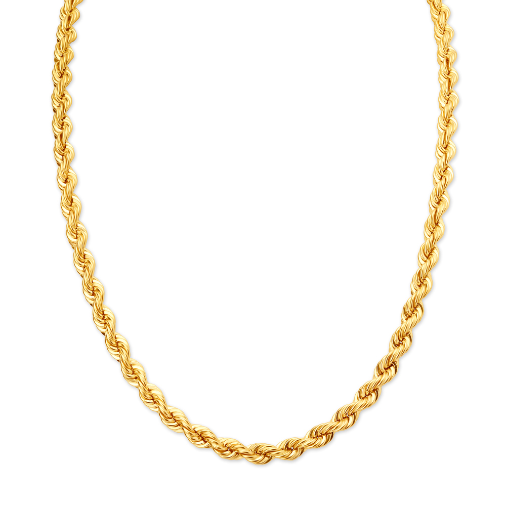 Distinguished 22 Karat Yellow Gold Twisted Rope Chain