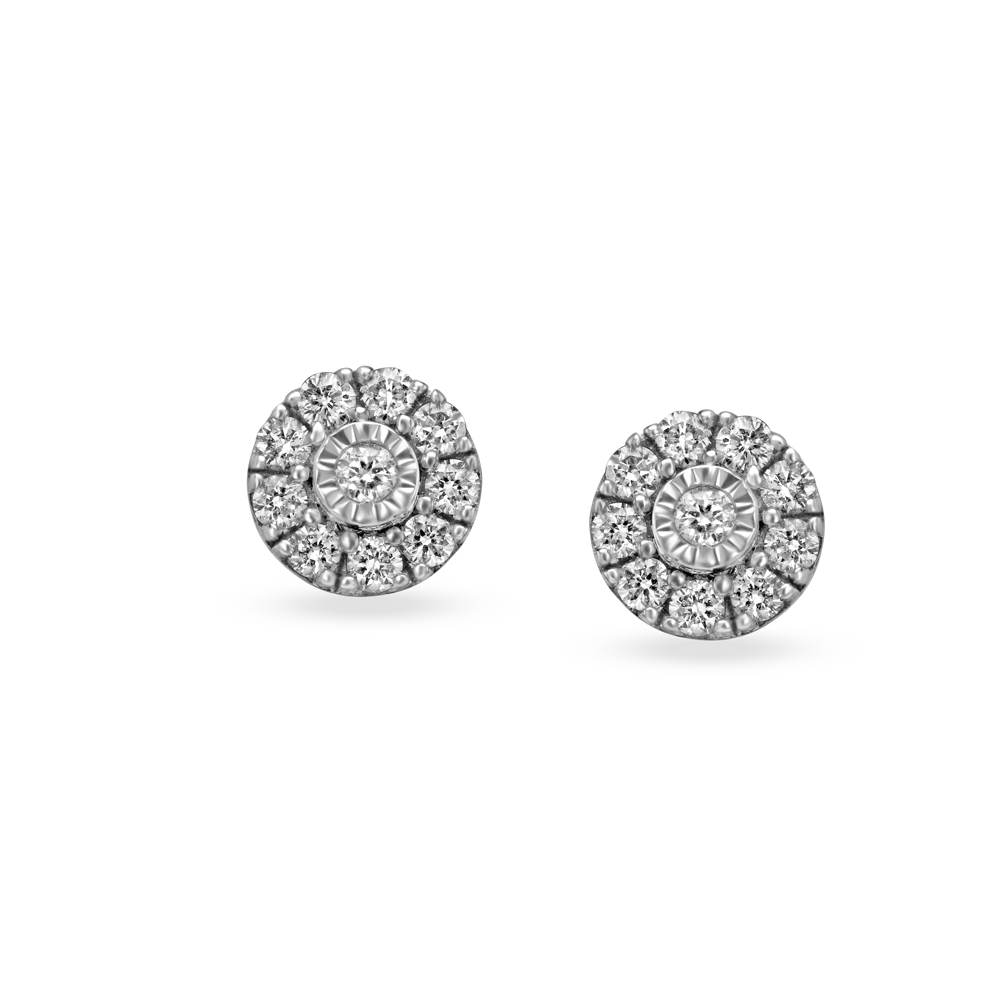 Petite Diamond and Gold Floral Studs