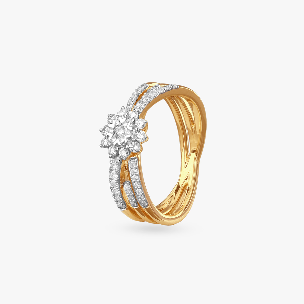 Grand Criss-Cross Diamond Ring