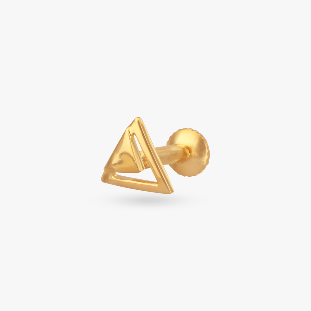 Sleek Triangle Gold Nose Pin