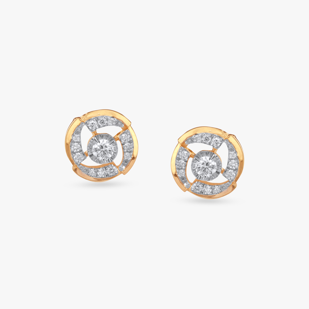 Radiant Orbit Diamond Stud Earrings