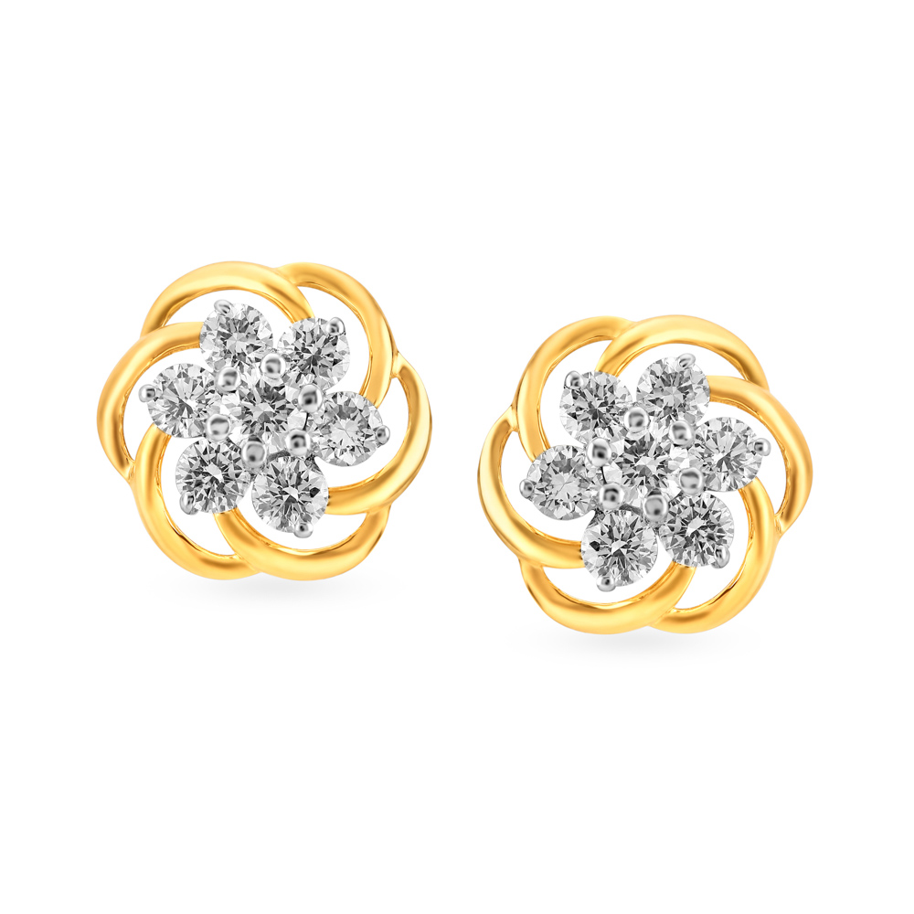 

Captivating Floral Diamond Stud Earrings