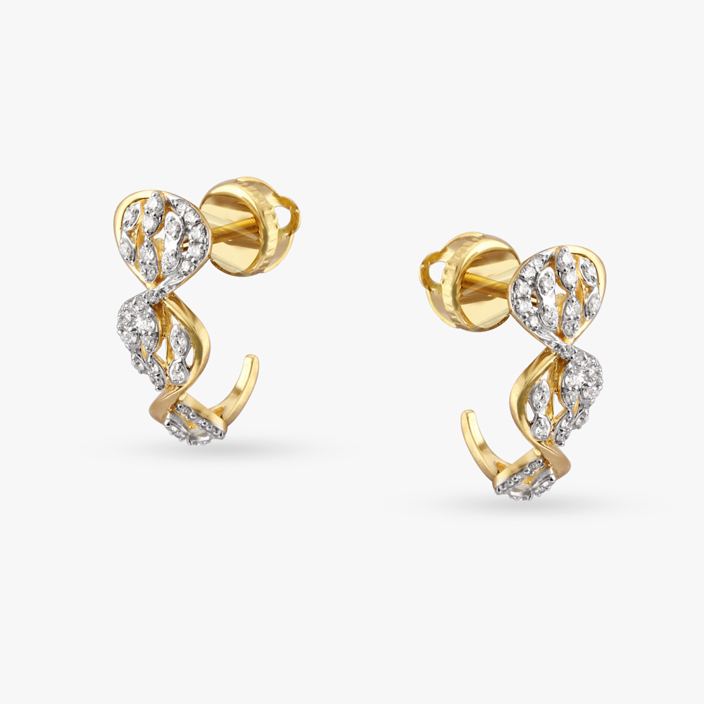 Eclectic Twisted Diamond Hoop Earrings