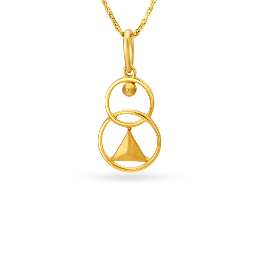 Elegant Triangle Gold Pendant For Kids