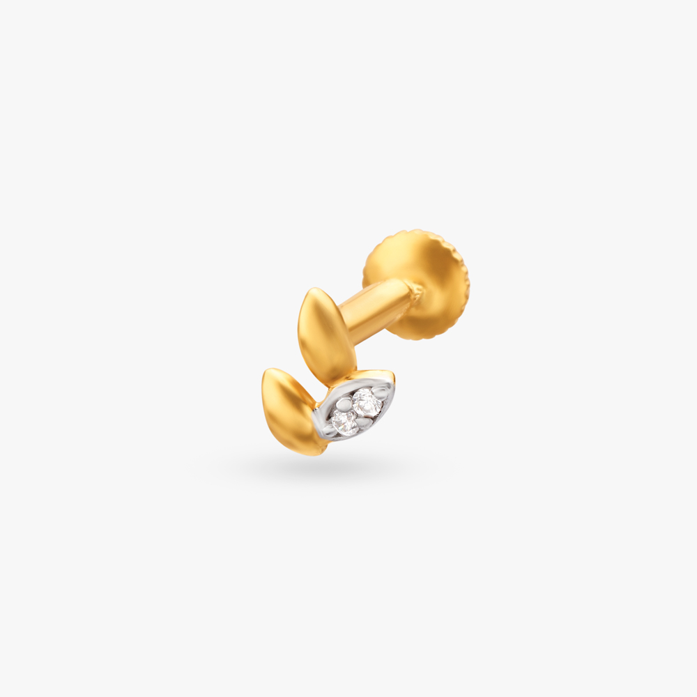 Leaf Diamond Nose Pin