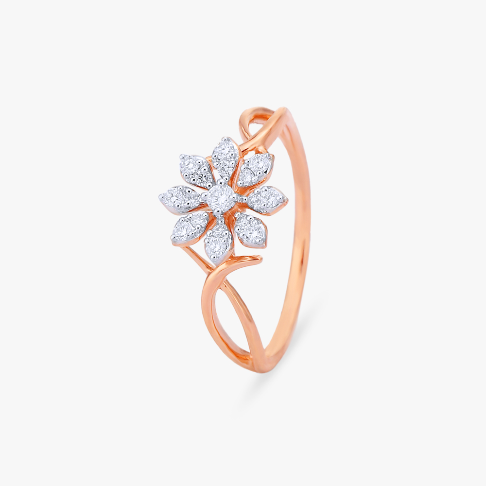 Floral Brilliance Diamond Finger Ring