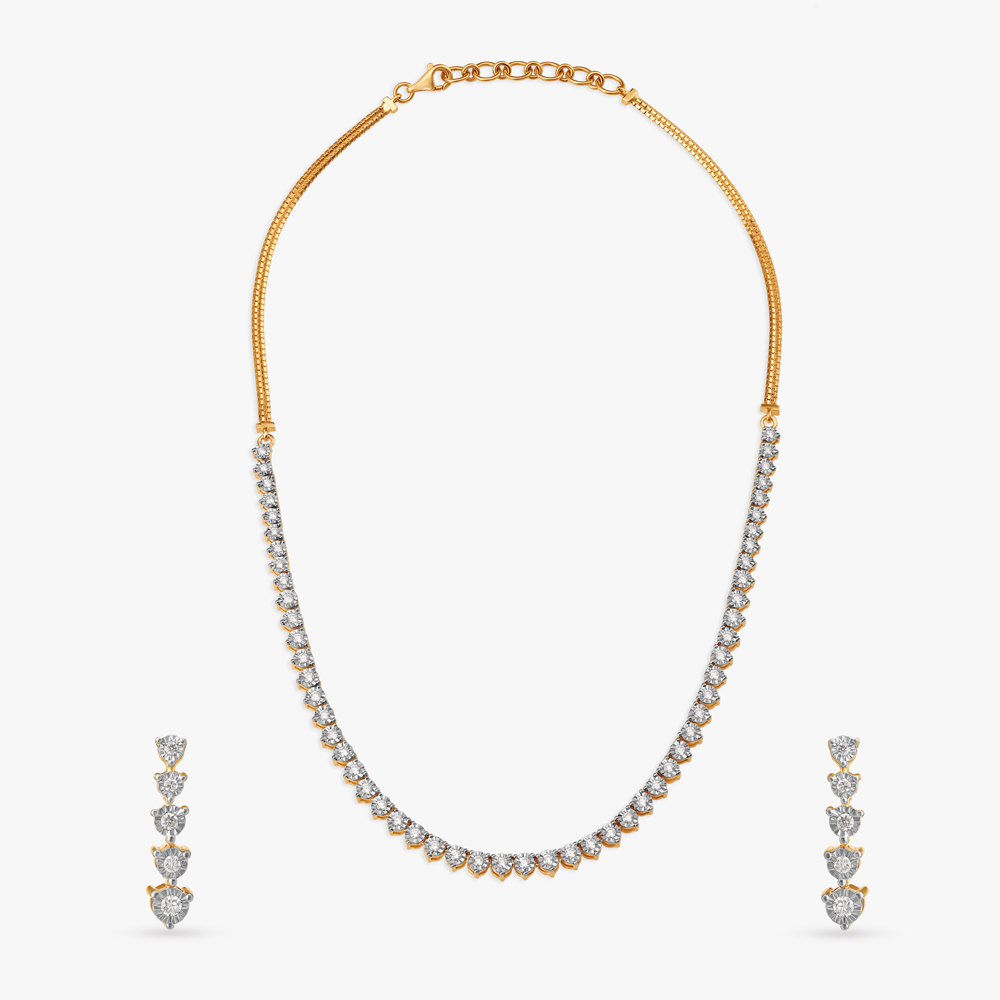 Contemporary Charm Diamond Necklace Set