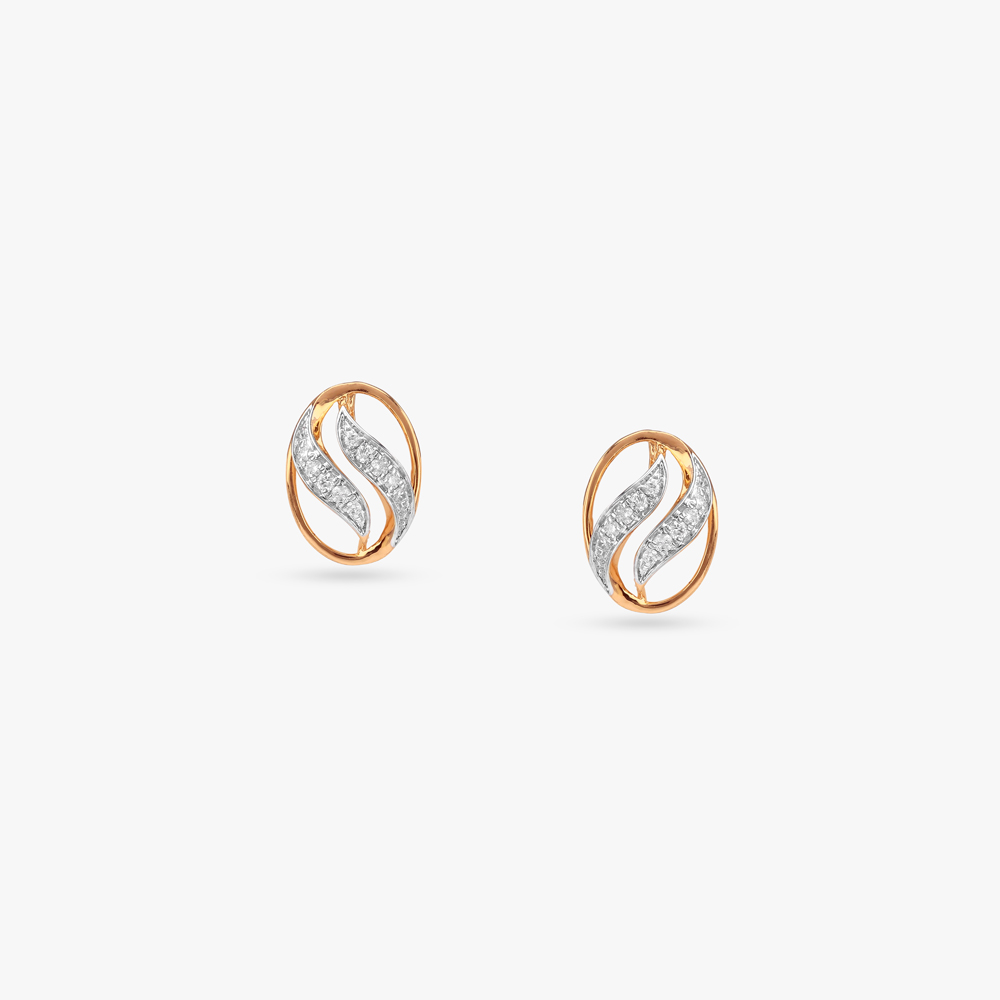Twilight Swirl Diamond Stud Earrings
