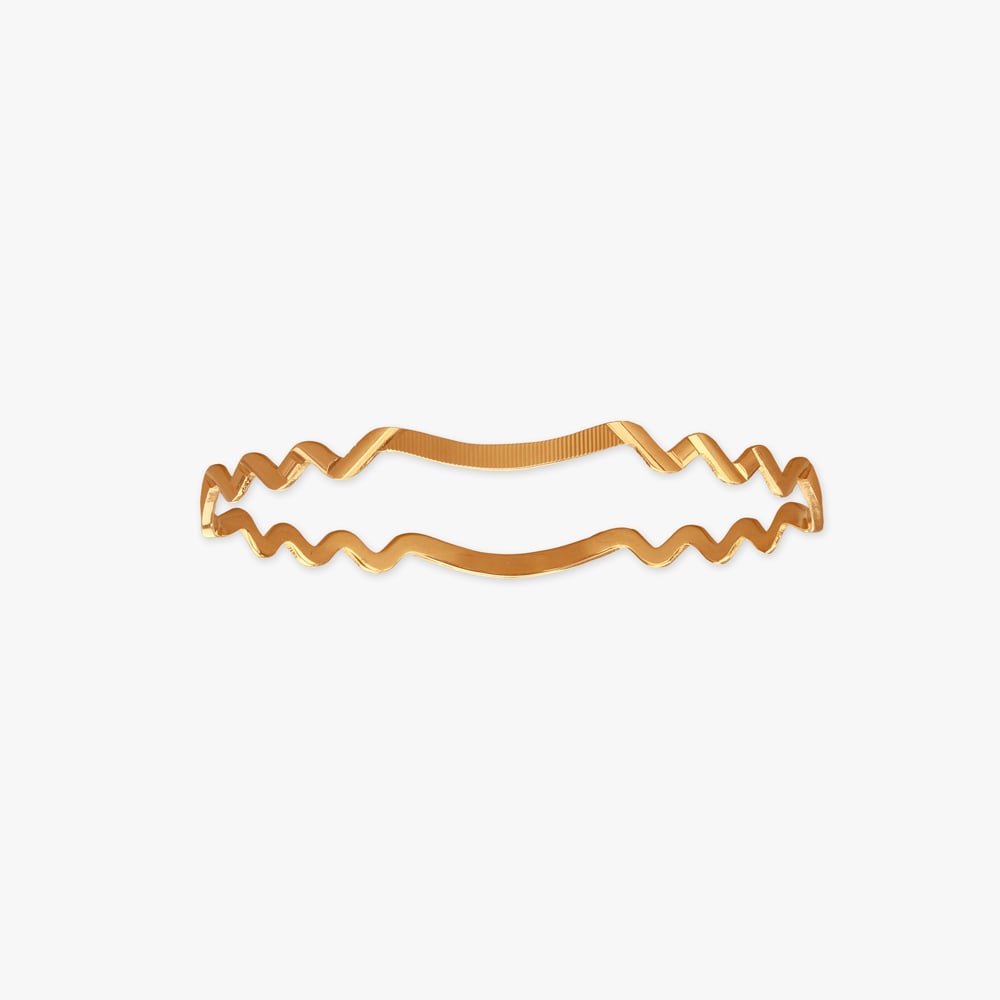Ripple Edge Gold Bangle