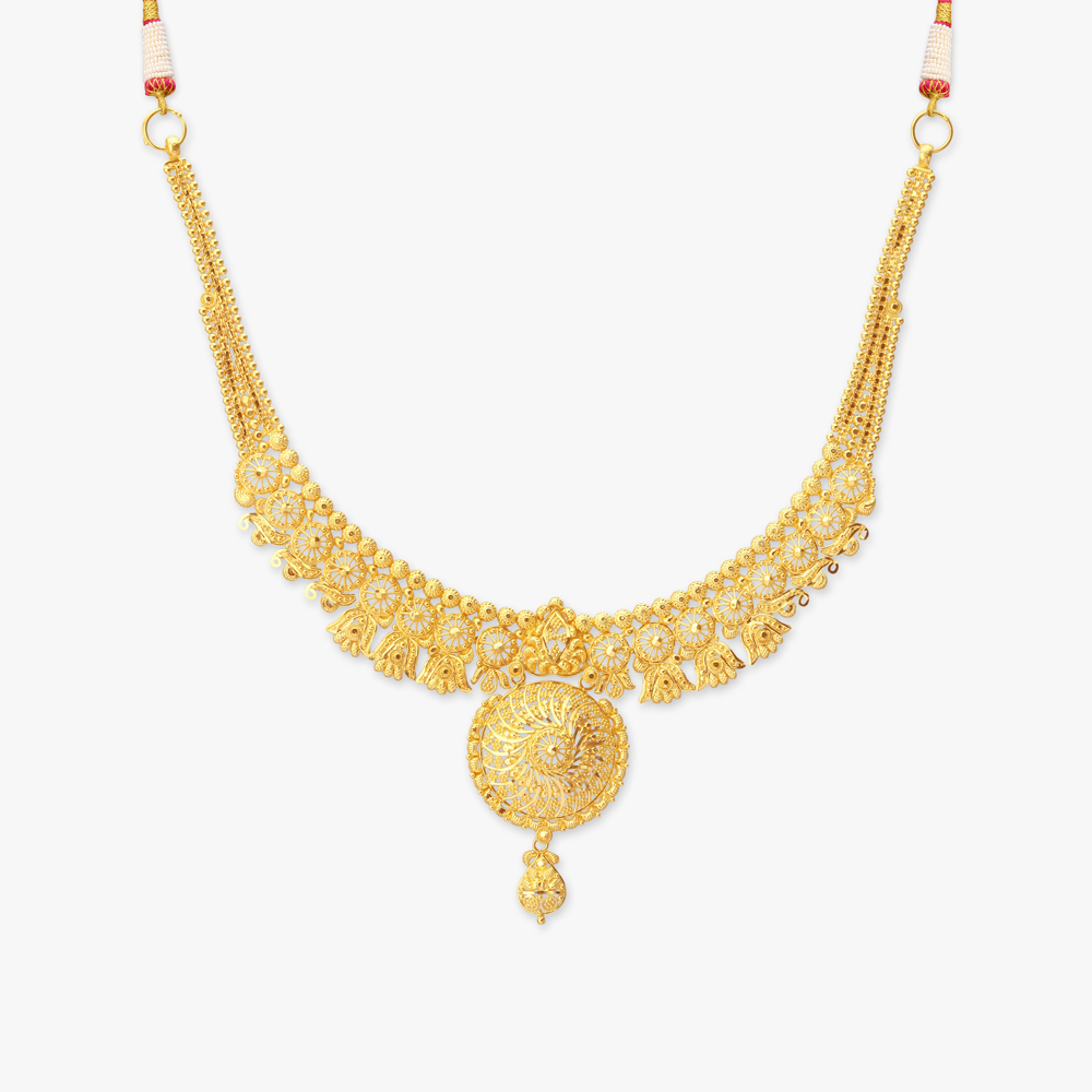 

Lotus Crest Gold Necklace