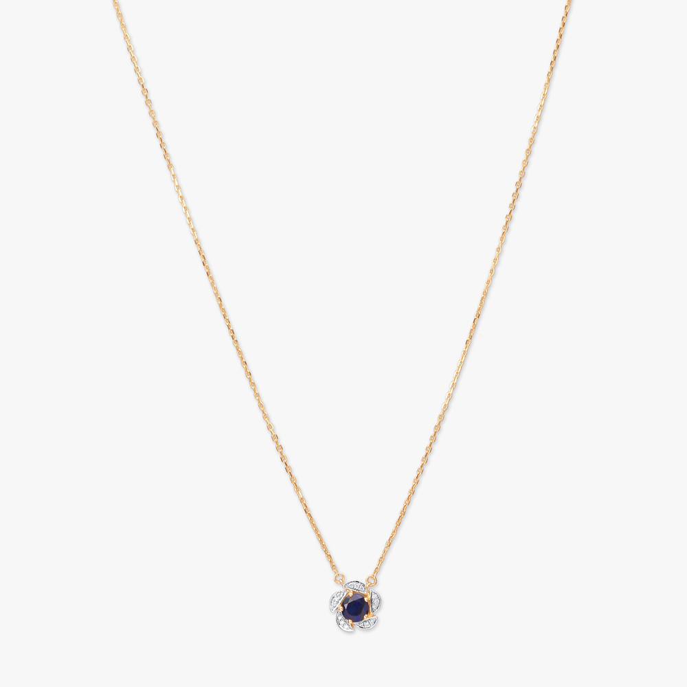 Midnight Bloom Diamond Pendant with Chain