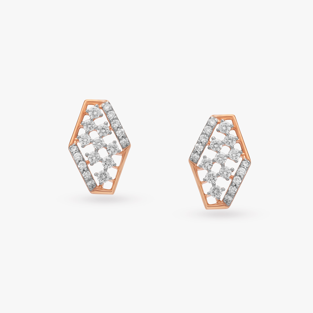 Contemporary Radiance Diamond Stud Earrings