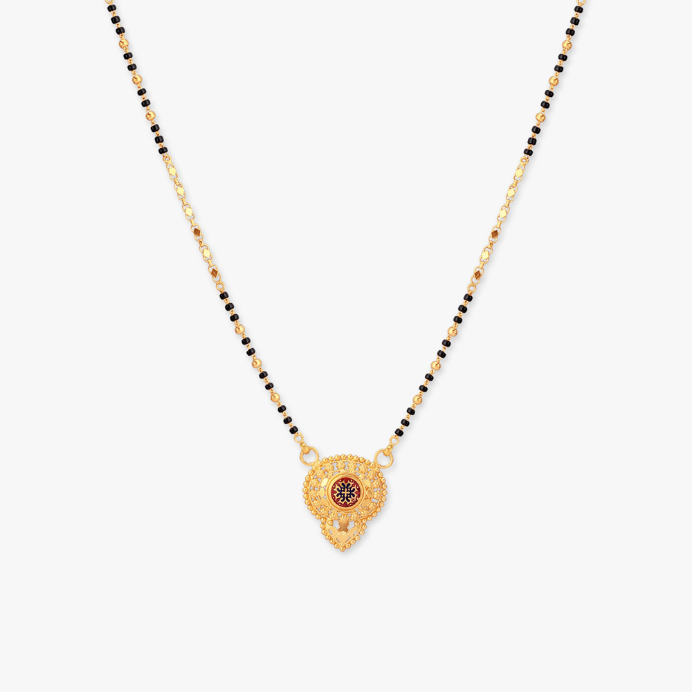 Enamel Bloom Gold Mangalsutra