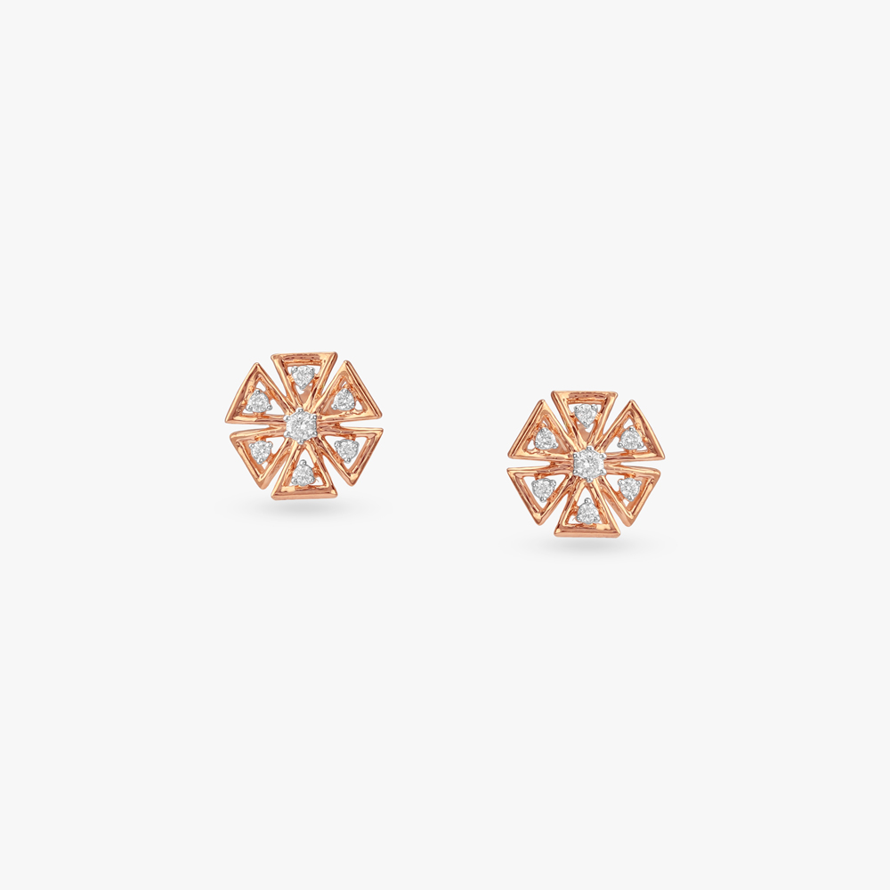 Starlit Spark Diamond Stud Earrings