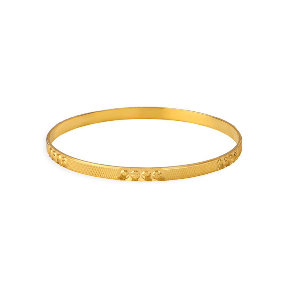 

Exemplary Yellow Gold Etched Bangles