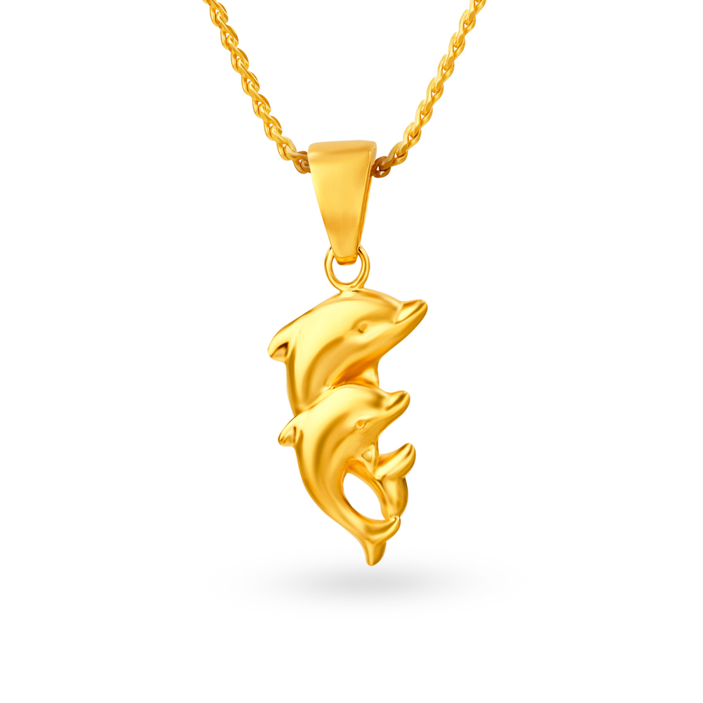 Eccentric Gold Dolphin Pendant for Kids