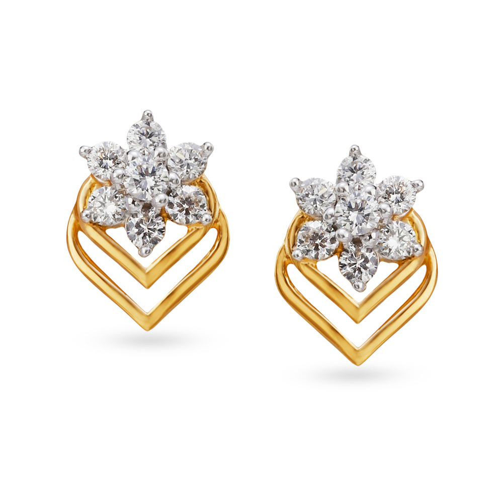 

Enchanting Floral Diamond Stud Earrings