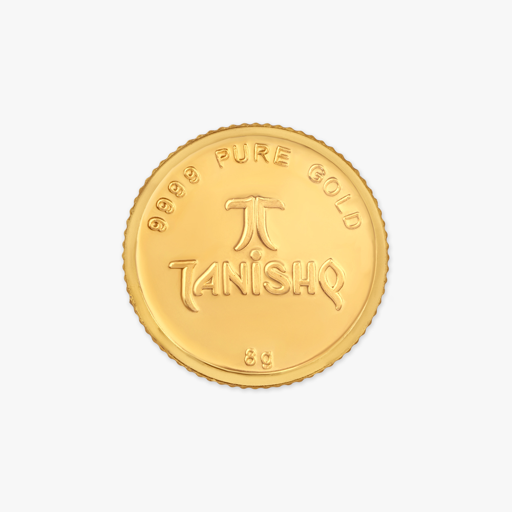8 gram 24 Karat Gold Coin with Ganesha-Lakshmi Motif